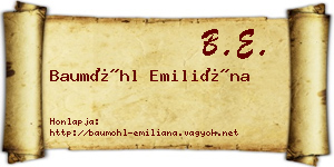 Baumöhl Emiliána névjegykártya
